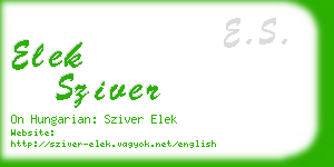 elek sziver business card